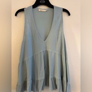 Boutique Blue Flowy Tank Top